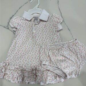 Ralph Lauren Floral Kids Dress Set - White and Pink